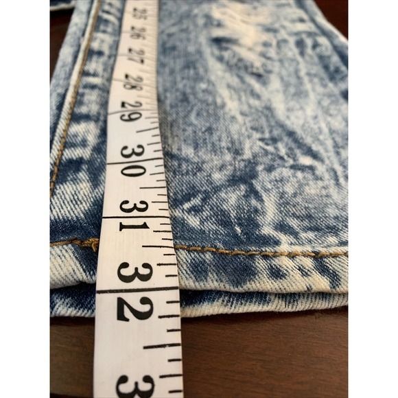 Ashley Stewart Acid Wash Distressed Denim Jeans Blue Lightweight Stretch Sz 12 - Picture 7 of 7